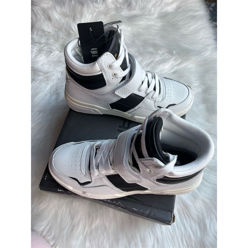 🆕 G-STAR Raw Attac Women’s Mid Sneakers White/Black Size 7 US